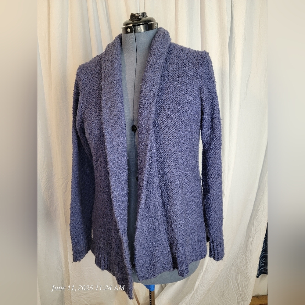 Vintage Collections Blue-purple Women's Shawl Collar Cardigan Sweater